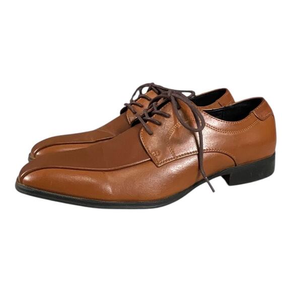 ALFANI Tan Sethtan Dress Shoes Mens Size 8 Work Wear Wedding Formal Used Once - Picture 1 of 16